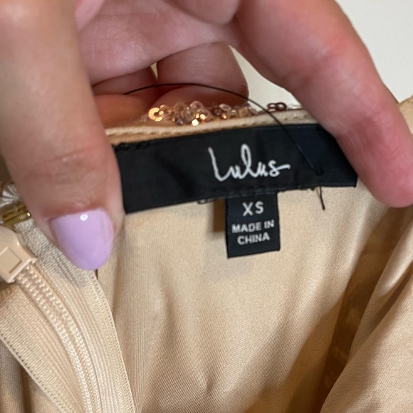 Lulu’s Rose Gold Sequin Mermaid Maxi Dress NWOT - Picture 7 of 10